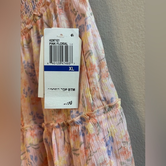 Hippie Rose Pink Tan Bubble Mini Skirt - Picture 2 of 7